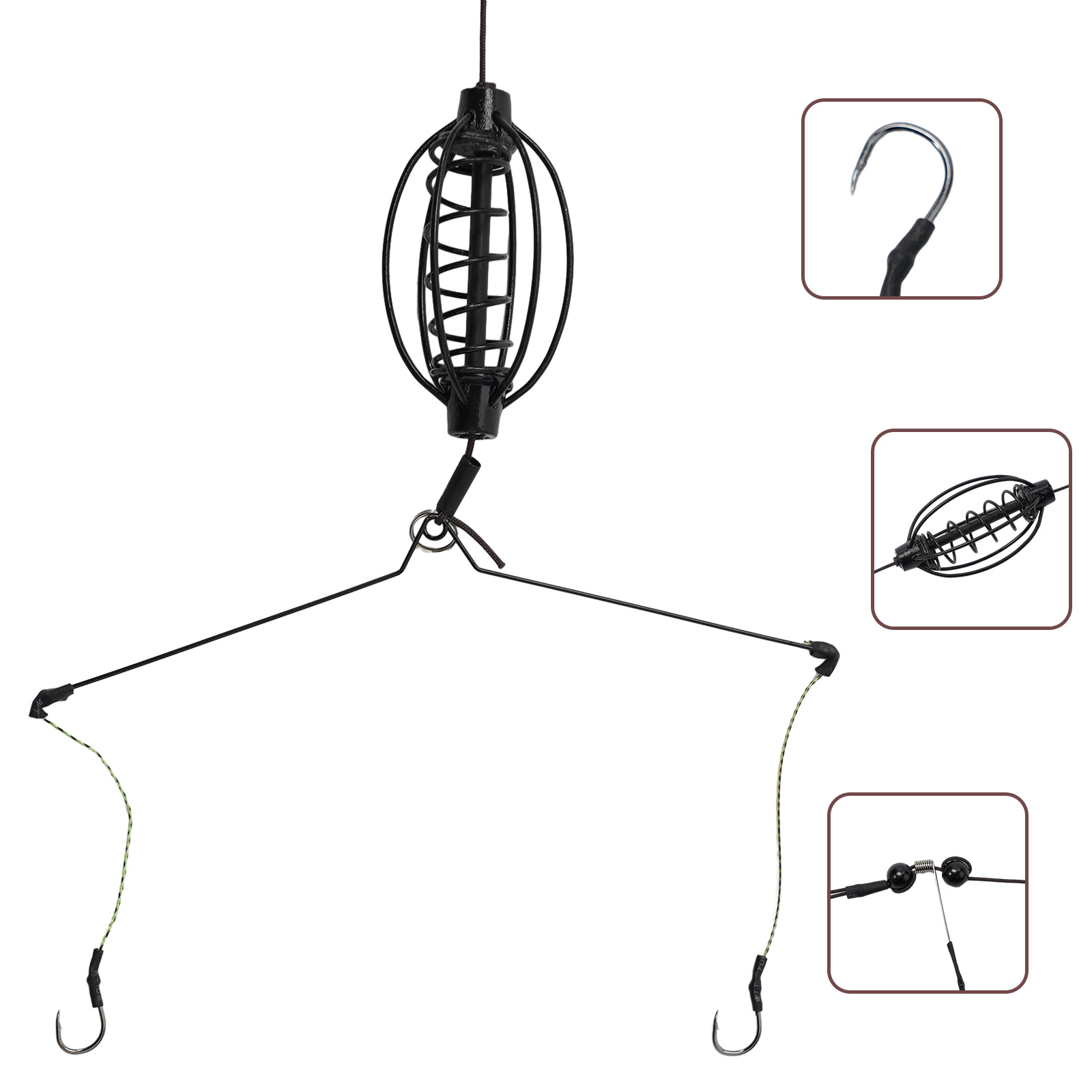 Fishing Hook Remover - 1x Cage à appâts à ressort